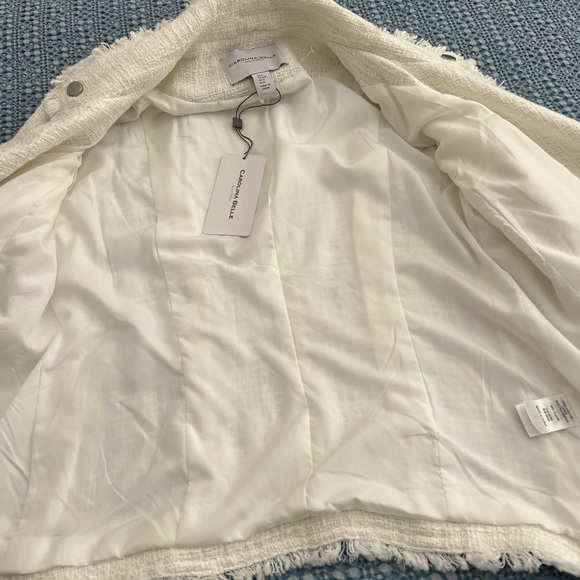 Carolina Belle Montreal White fringe tweed jacket - Picture 3 of 6